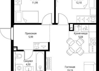 Продаю 2-ком. квартиру, 58.8 м2, Москва, Проектируемый проезд № 4089