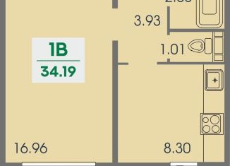 Продажа однокомнатной квартиры, 34.2 м2, Чебоксары, Ленинский район, улица Композитора Васильева, 9к1