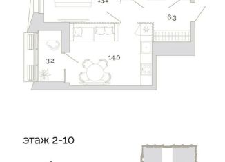 Продам 1-комнатную квартиру, 41.8 м2, Пензенская область