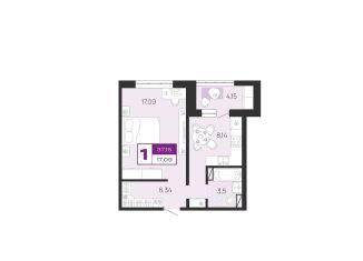 Продам 1-комнатную квартиру, 37.2 м2, Брянская область