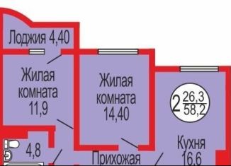 Продажа 2-комнатной квартиры, 58 м2, Оренбург, Ленинский район