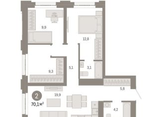 Продажа трехкомнатной квартиры, 70.1 м2, Москва, ВАО