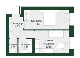 Продажа однокомнатной квартиры, 39.8 м2, Екатеринбург, Ленинский район