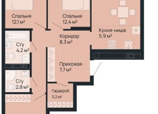 Продам 3-комнатную квартиру, 87.2 м2, Нижний Новгород