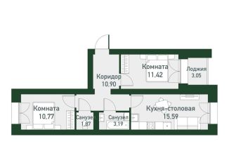 Продаю 2-комнатную квартиру, 53.9 м2, Екатеринбург