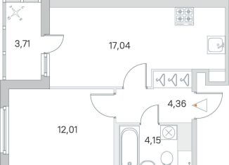 Продам 1-комнатную квартиру, 39.4 м2, городской посёлок Янино-1