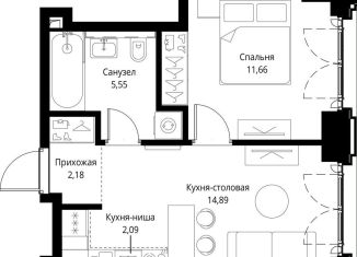 Продам однокомнатную квартиру, 36.4 м2, Москва, станция Трикотажная, Проектируемый проезд № 4089