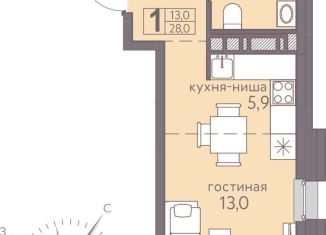 Продается квартира студия, 28 м2, Пермь, ЖК Погода, Серебристая улица, 7