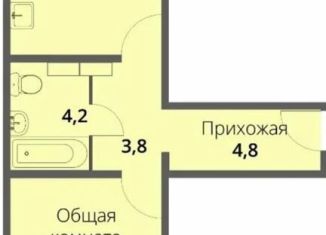 Продаю 1-комнатную квартиру, 44.8 м2, деревня Жилина, улица Генерала Лаврова, 16