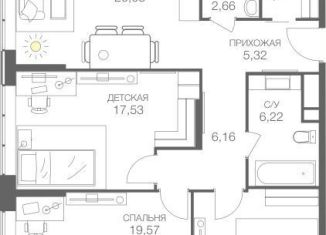 Продажа 3-комнатной квартиры, 95.5 м2, Москва, станция Шелепиха, Шелепихинское шоссе
