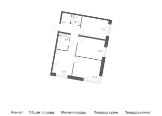 Продается трехкомнатная квартира, 62 м2, поселение Филимонковское, ЖК Цветочные Поляны, жилой комплекс Цветочные Поляны, к9