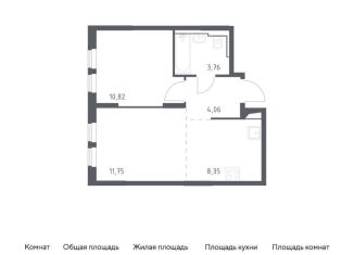 Однокомнатная квартира на продажу, 38.7 м2, Москва, жилой комплекс Остафьево, к19