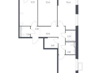 Продам трехкомнатную квартиру, 79.2 м2, посёлок Жилино-1