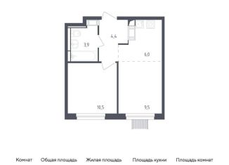 1-комнатная квартира на продажу, 34.3 м2, Московская область, жилой комплекс Мытищи Парк, к4.2