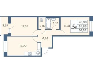 Продам 2-комнатную квартиру, 56.3 м2, Санкт-Петербург, Выборгский район, Большой Сампсониевский проспект, 70к2