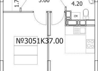 Продается 1-ком. квартира, 37 м2, Люберцы, Солнечная улица, 2, ЖК Облака 2.0