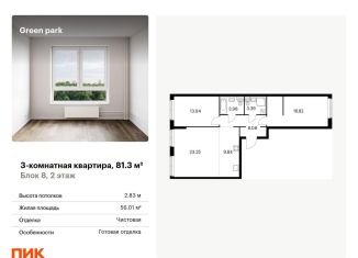 Трехкомнатная квартира на продажу, 81.3 м2, Москва, Берёзовая аллея, 17к2, Останкинский район