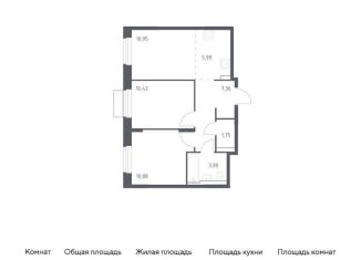 Продается 2-комнатная квартира, 51.2 м2, Красногорск, жилой комплекс Квартал Строгино, к2