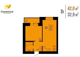 2-комнатная квартира на продажу, 42 м2, село Засечное, жилой комплекс Семейный, с14