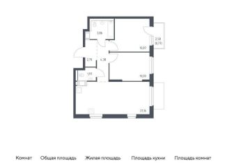 Двухкомнатная квартира на продажу, 55.8 м2, Ленинградская область