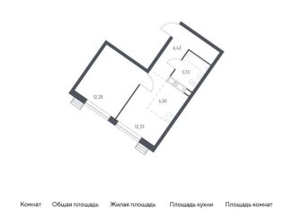 Продается 1-комнатная квартира, 34.7 м2, Москва, жилой комплекс Квартал Румянцево, к2