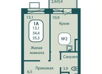 Продается однокомнатная квартира, 35.3 м2, Московская область, жилой комплекс Андреевка Лайф, 4