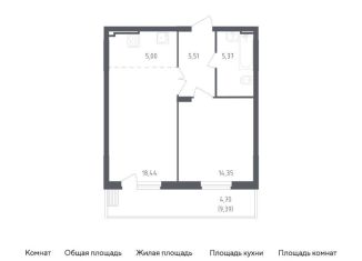 1-комнатная квартира на продажу, 53.4 м2, посёлок Жилино-1, жилой комплекс Егорово Парк, к1