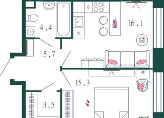 Продажа трехкомнатной квартиры, 94.5 м2, Москва, 1-я очередь, к4, ЖК Шагал