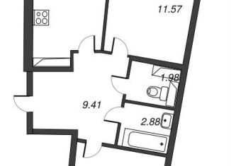 Продажа 2-комнатной квартиры, 61.5 м2, Мурино