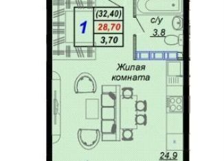 Квартира на продажу студия, 32.4 м2, Краснодарский край