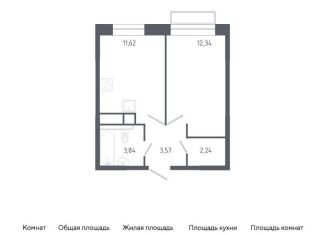 1-комнатная квартира на продажу, 33.6 м2, Балашиха, жилой квартал Новоград Павлино, к6