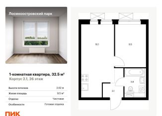 Продается 1-ком. квартира, 32.5 м2, Москва, жилой комплекс Лосиноостровский Парк, к2/1, ЖК Лосиноостровский Парк