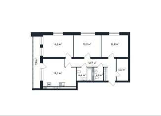 Продается 3-ком. квартира, 87.4 м2, посёлок Доброград, улица Долголетия, 3к1