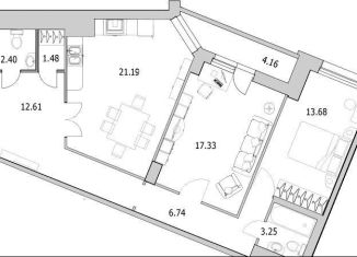 Продажа двухкомнатной квартиры, 82.8 м2, Санкт-Петербург, улица Кустодиева, 7к1, Выборгский район