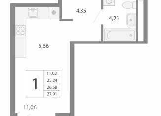 Продам квартиру студию, 26.6 м2, Свердловская область