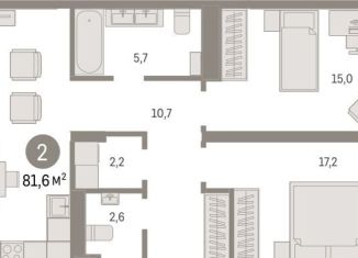 Продажа 2-комнатной квартиры, 81.6 м2, Екатеринбург, улица Некрасова, 8, метро Динамо