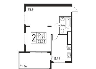 Продается 2-комнатная квартира, 63.5 м2, посёлок городского типа Черноморское, Евпаторийская улица