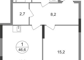 Продам 1-ком. квартиру, 46.6 м2, Московский