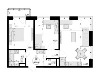 Продам 2-ком. квартиру, 66.7 м2, Московская область