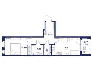 1-ком. квартира на продажу, 44.7 м2, Санкт-Петербург