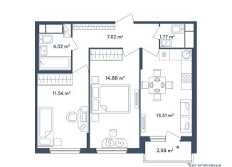 Продам 2-ком. квартиру, 53.8 м2, поселок Мещерино