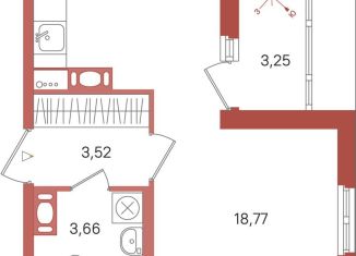 Квартира на продажу студия, 27.6 м2, Ленинградская область