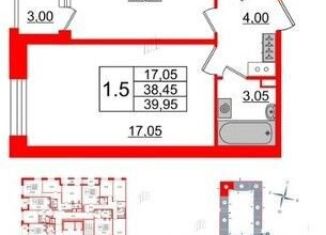 Продается 1-комнатная квартира, 38.5 м2, Санкт-Петербург, Уральская улица, 25, муниципальный округ Остров Декабристов