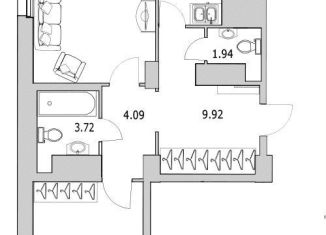 Продается 2-ком. квартира, 76 м2, Санкт-Петербург, улица Кустодиева, 7к1, Выборгский район