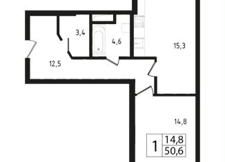 Продаю однокомнатную квартиру, 50.5 м2, Звенигород, 3-й микрорайон, 13