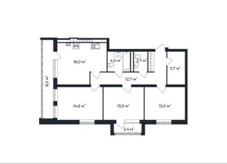 Продаю 3-ком. квартиру, 89 м2, посёлок Доброград, улица Долголетия, 2к1