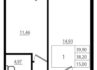 Продаю 1-ком. квартиру, 38 м2, Ленинградская область, улица Шоссе в Лаврики, 78к1