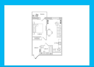 Продается 1-комнатная квартира, 43.4 м2, деревня Новосаратовка