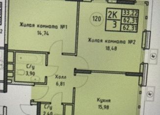 2-ком. квартира на продажу, 62.3 м2, Москва, станция Коптево, Старокоптевский переулок, 4