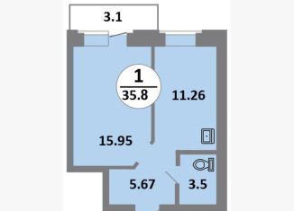 Продается 1-комнатная квартира, 35.8 м2, Красноярск, Соколовская улица, 52, ЖК Снегири